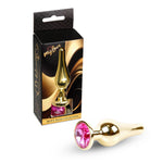 Bijuterii anale din oțel MyLove Toys cu diamant, roz, 9,5 cm