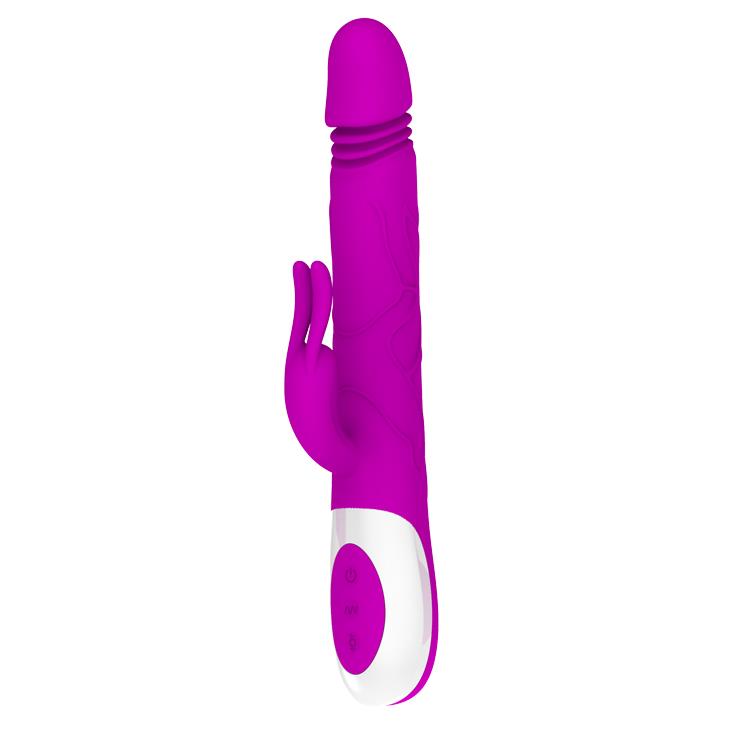 Vibrator USB Pretty Love Adrian din silicon, cu formă de iepuraș, 12 funcții