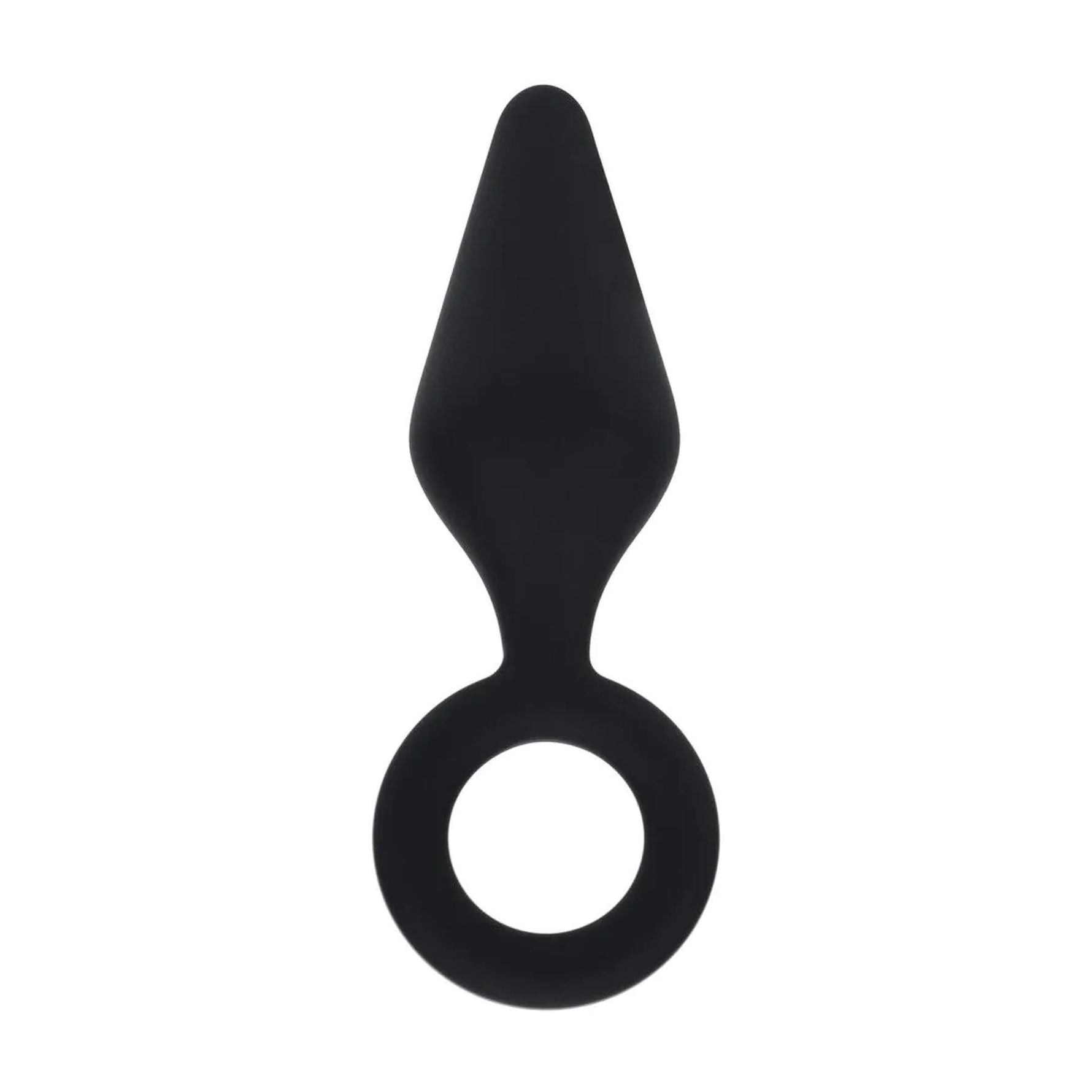 Dop anal din silicon cu buclă Levelz L negru 14 cm