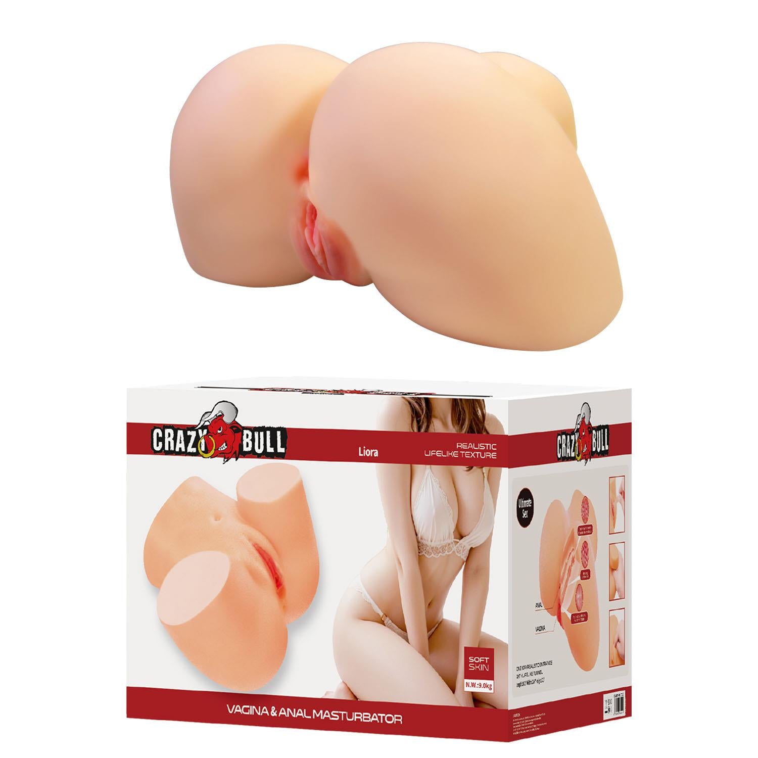 Masturbator vaginal și anal realist Crazy Bull Liora, culoarea pielii