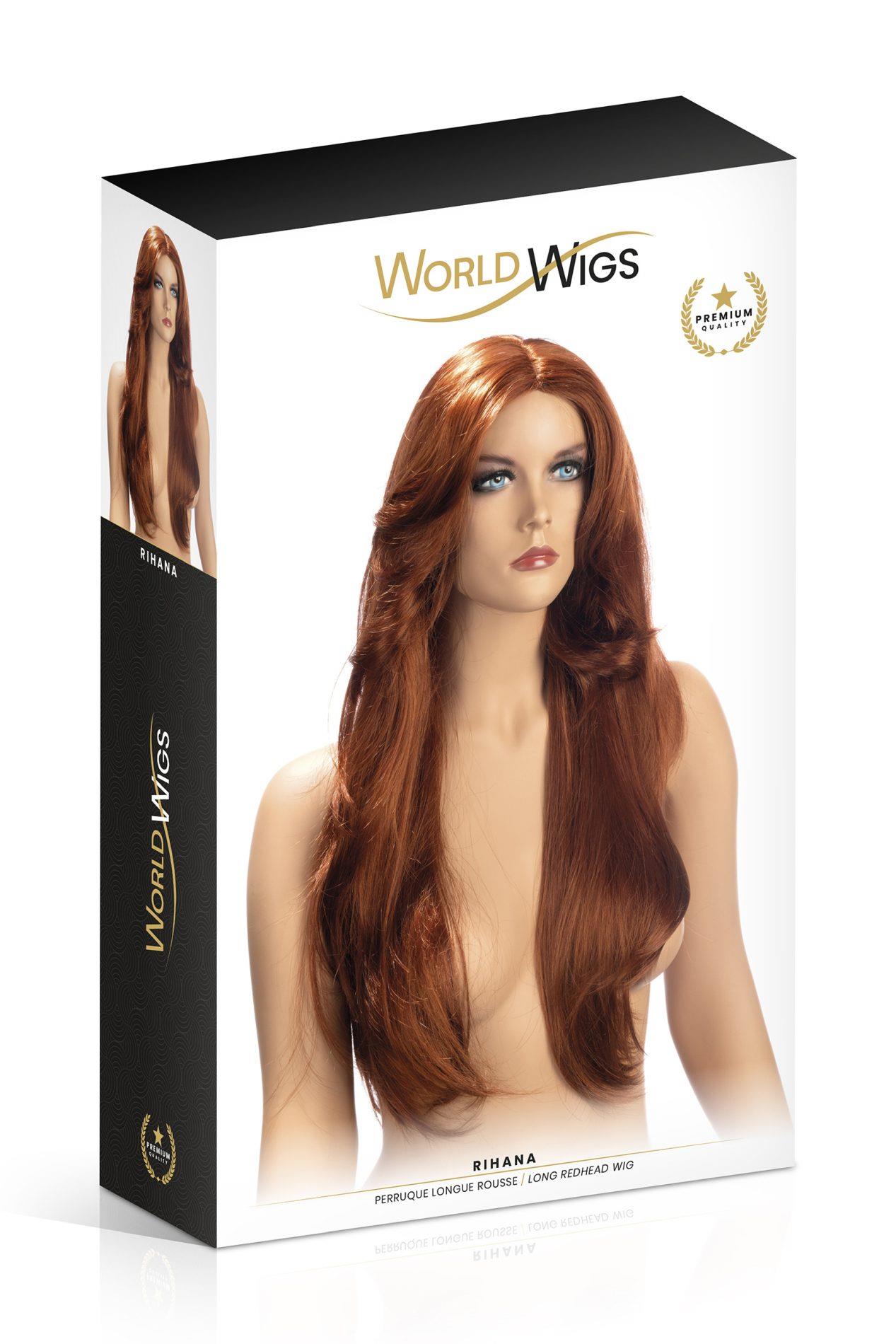 Perucă lungă roșie Rihana World Wigs