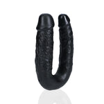 Dildo dublu în formă de U RealRock 12,7 cm negru