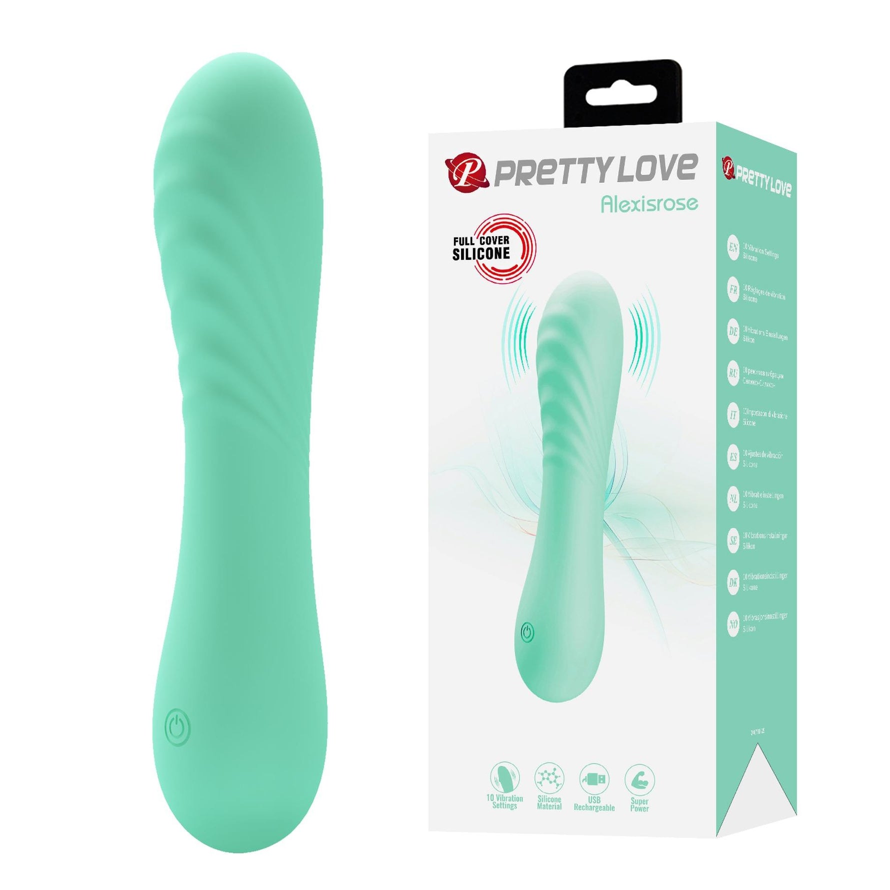 Vibrator Pretty Love Alexisrose din silicon cu 10 funcții de vibrație