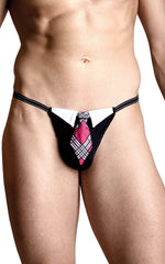 Tanga bărbătească cu motiv SoftLine Collection 4491, negru S/L