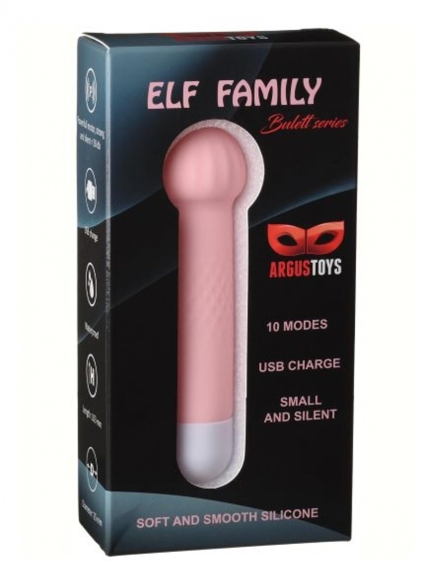 Vibrator Argus Elf Family cu 4 USB din silicon, 10 cm