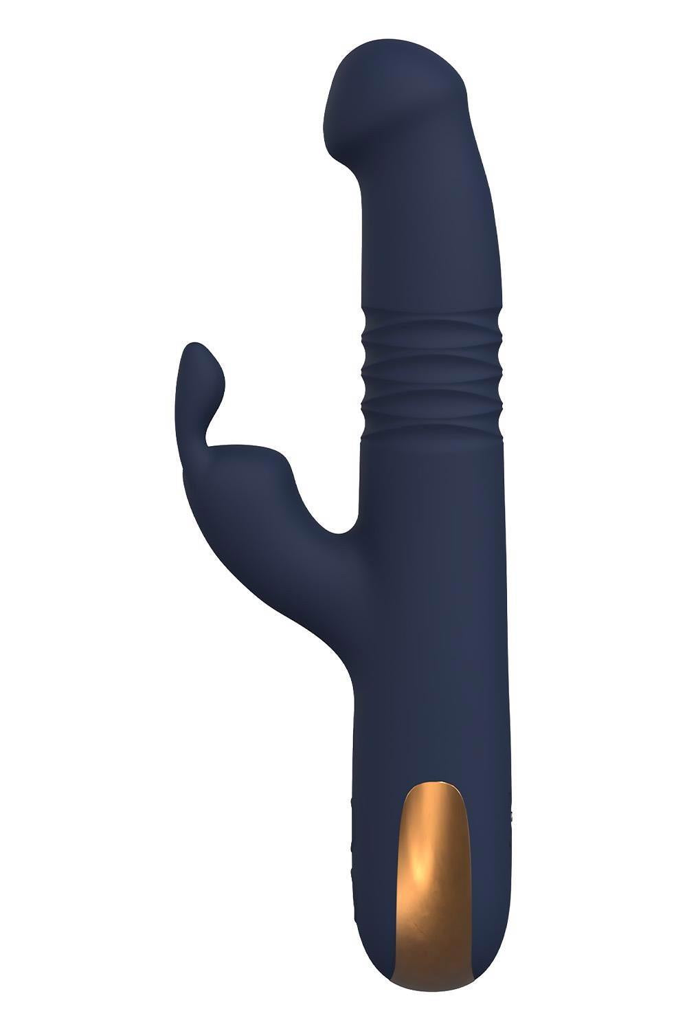 Vibrator Dreamtoys Goddess Phaedra Bunny Albastru Închis USB 22 cm