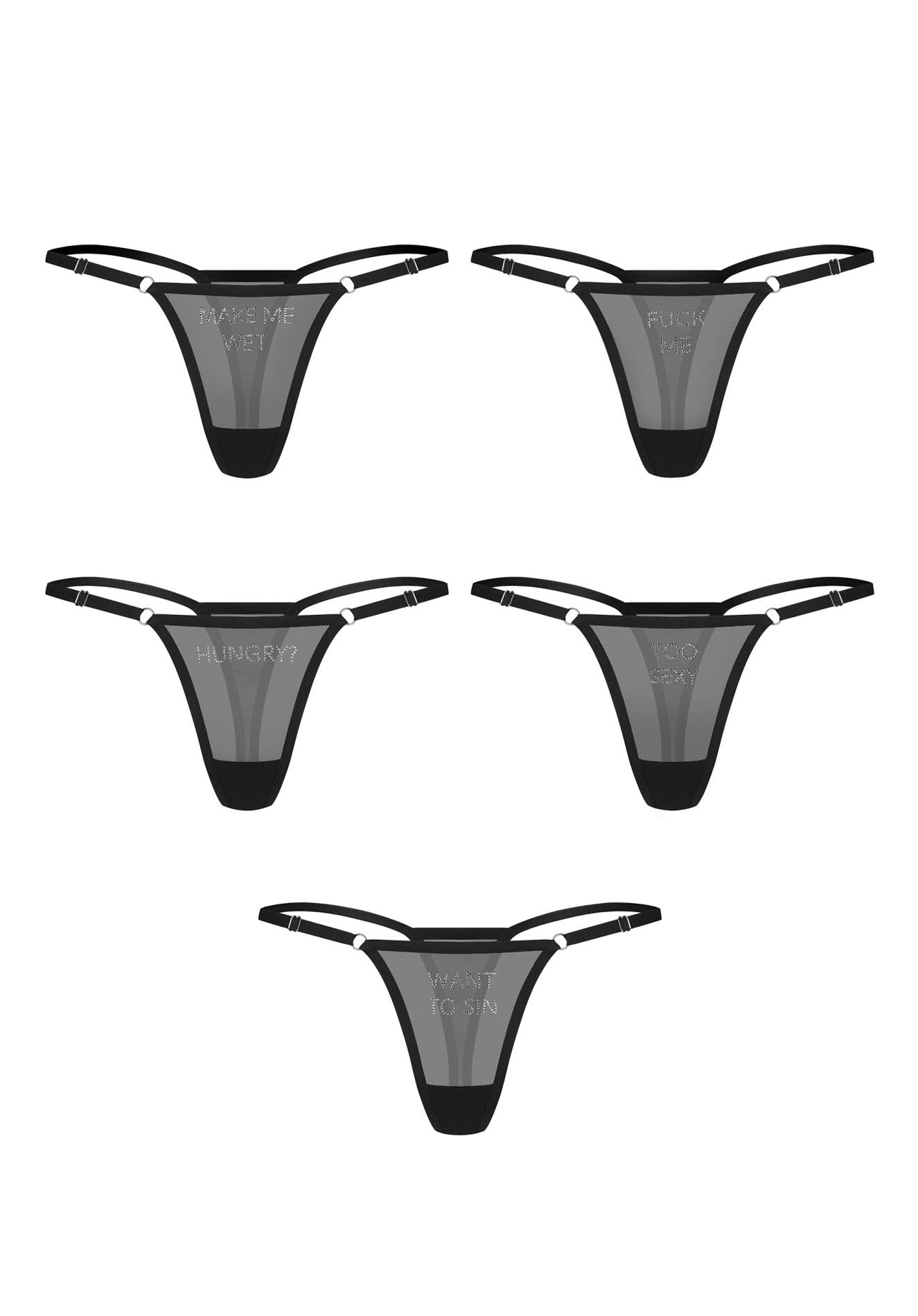 Tanga Obsessive Violami 5 bucăți S/M cu zirconii