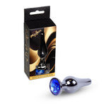 Bijuterii anale din oțel MyLove Toys cu diamant, albastru închis, 9,5 cm