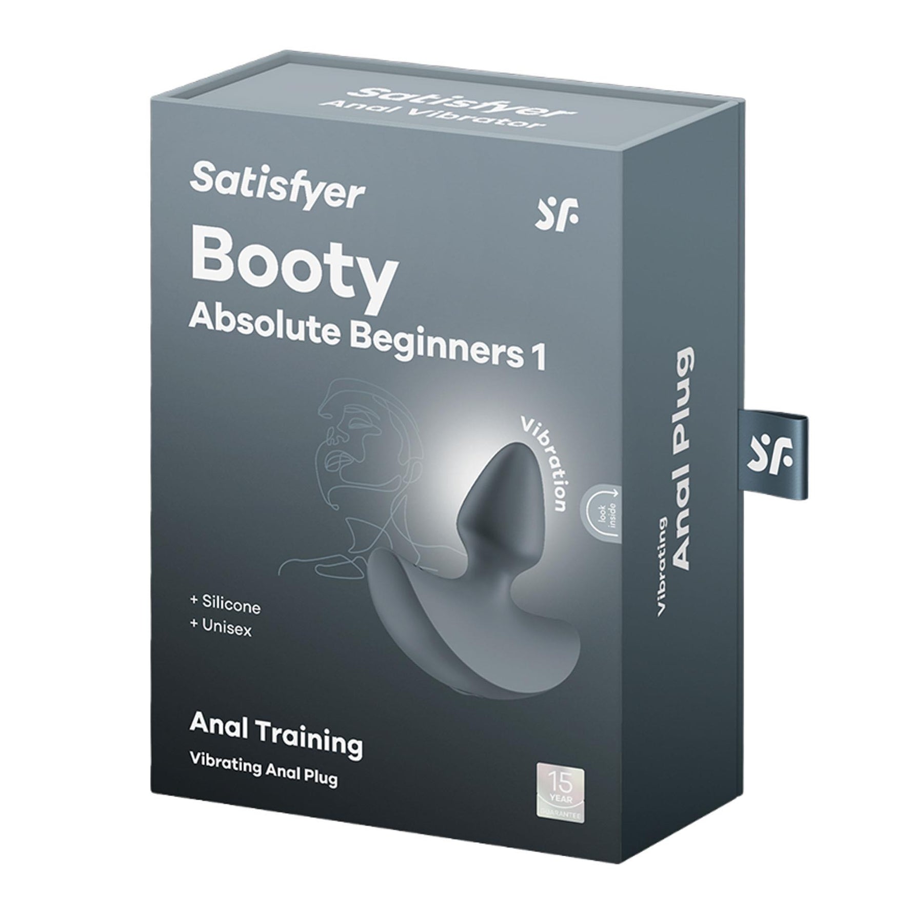 Dop anal vibrant Satisfyer Booty pentru începători, albastru închis, 8 cm, USB