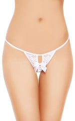SoftLine 2426 tanga din dantelă cu deschidere între picioare, alb, S/L