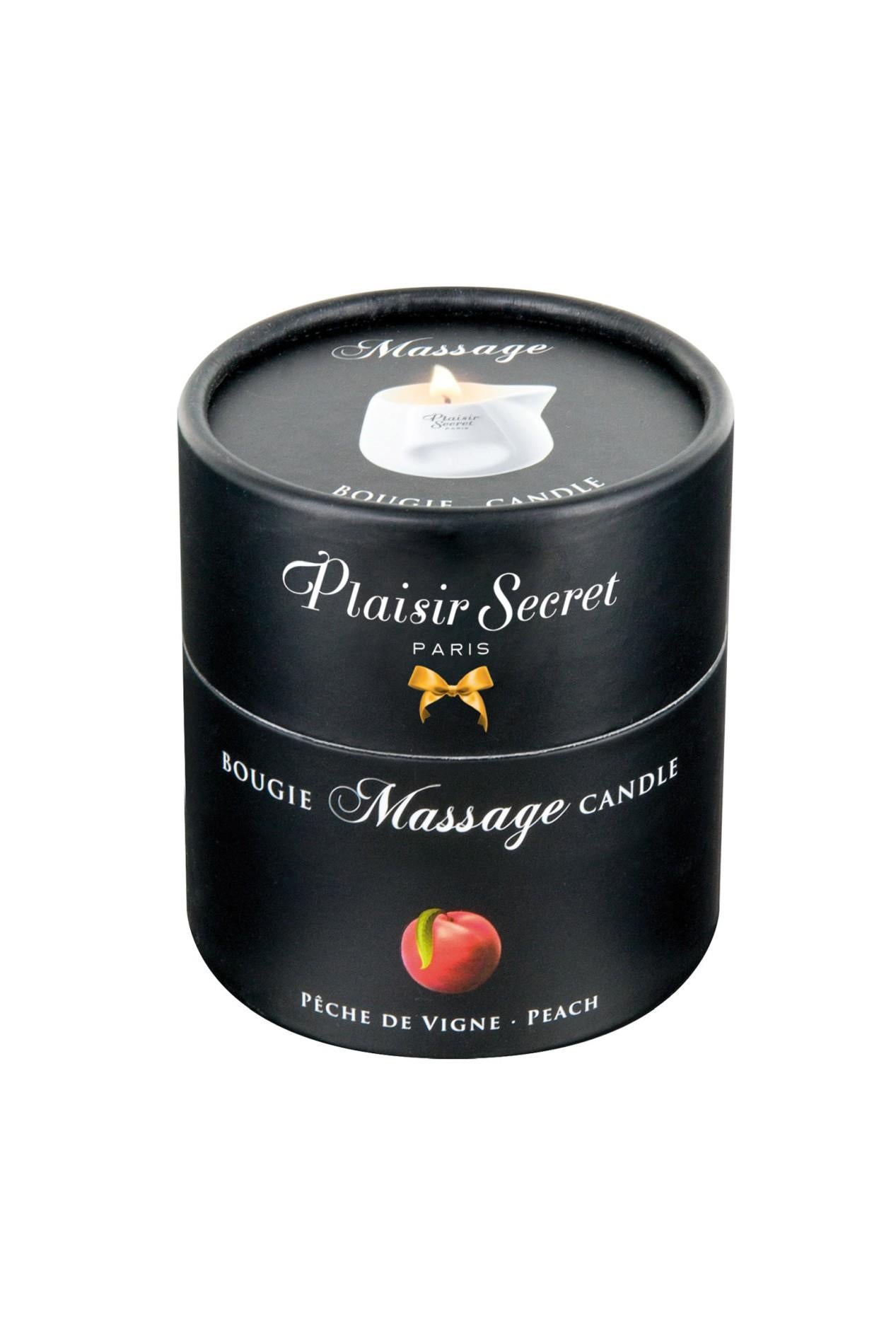 Lumânare de masaj cu piersici Plaisir Secret 80ml