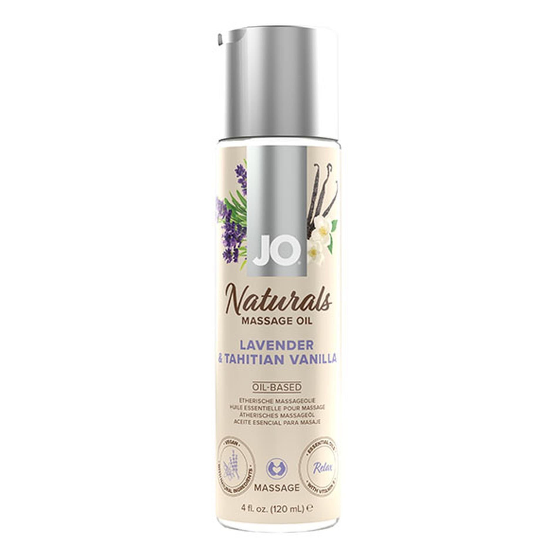 Ulei de masaj cu lavandă și vanilie de Tahiti JO Naturals 120 ml