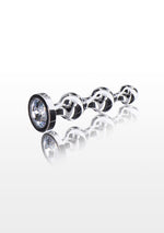 Mărgele anale Diamond Star Beads ToyJoy argintii, 11,7 cm