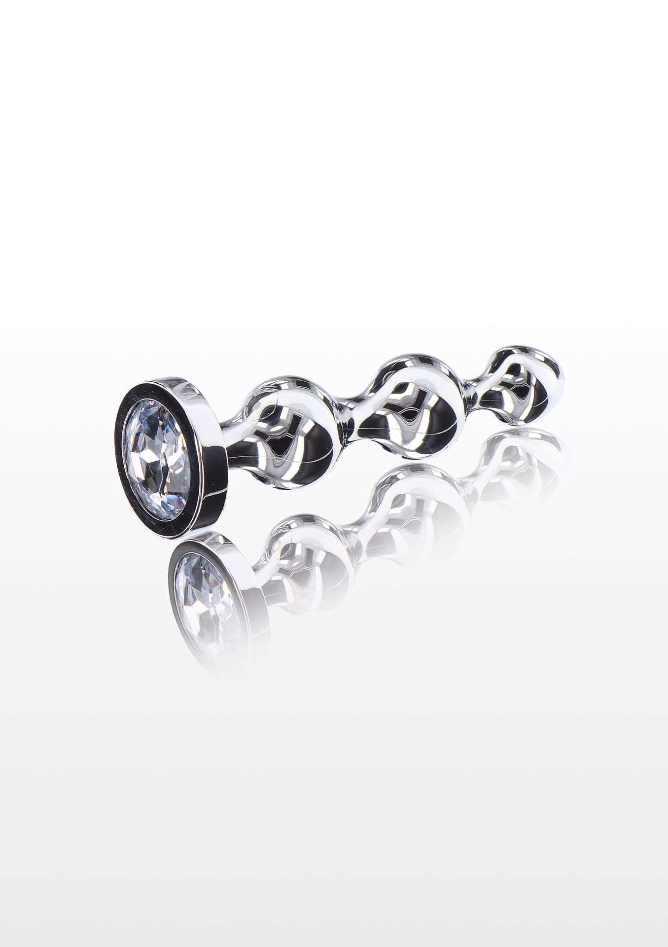 Mărgele anale Diamond Star Beads ToyJoy argintii, 11,7 cm