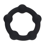 Inel pentru penis Levelz S cu mărgele din silicon negru de 3 cm