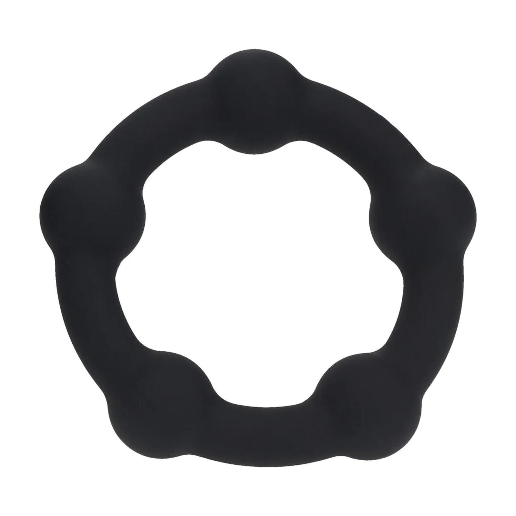 Inel pentru penis Levelz S cu mărgele din silicon negru de 3 cm