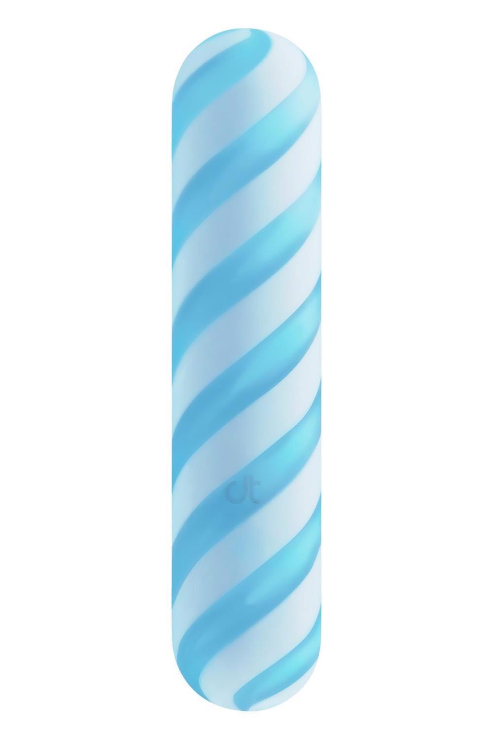 Vibrator Glitz Blue For You Dreamtoys cu bile, albastru, USB, 10,9 cm