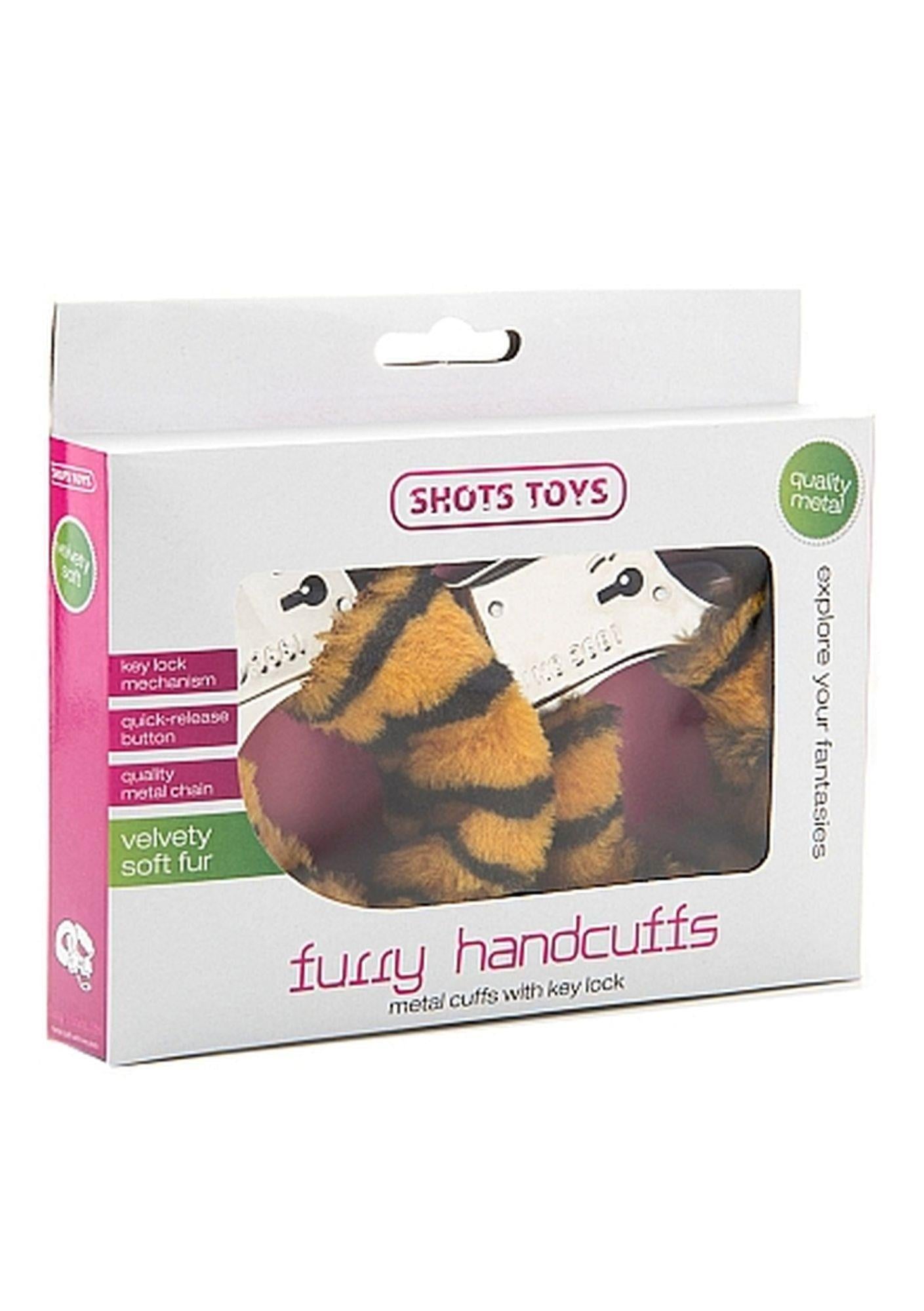 Cătușe ShotsToys în formă de tigru blănos