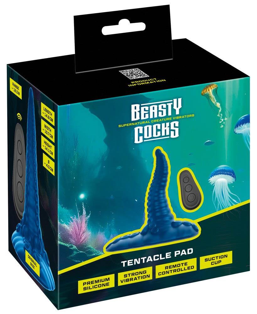Vibrator cu pernă tentaculară Beasty Cocks, silicon, cu telecomandă USB