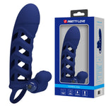 Pretty Love Extensor de penis vibrant din silicon cu 10 funcții