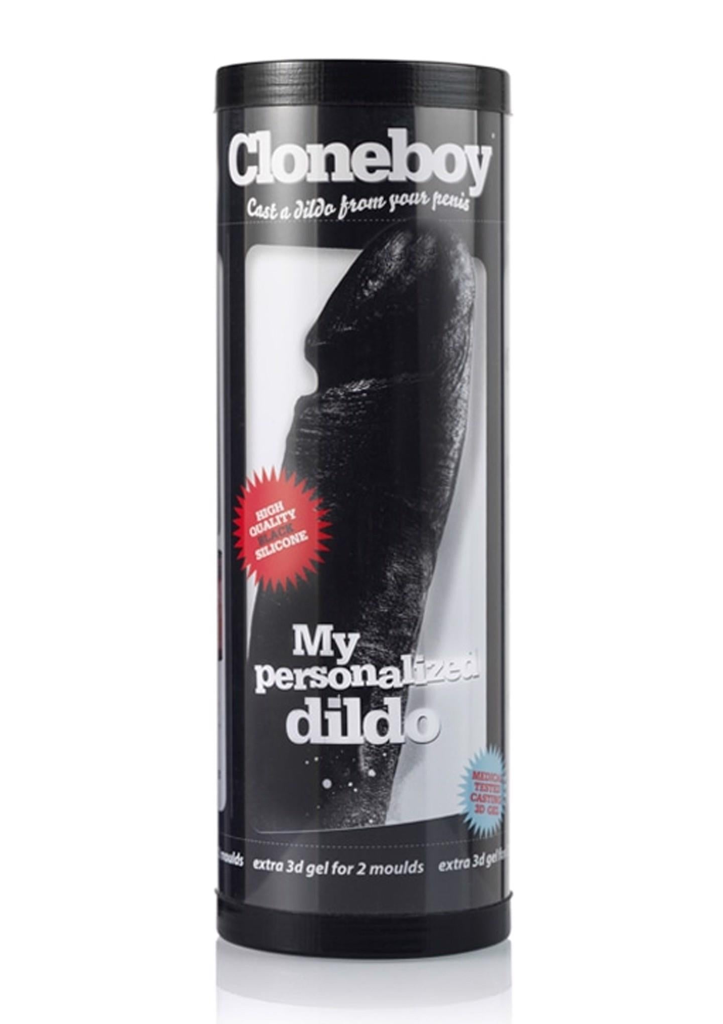 Kit de turnare cu dildo din silicon Cloneboy, negru