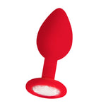 Plug anal cu diamant din silicon Ouch, roșu, 7,3 cm