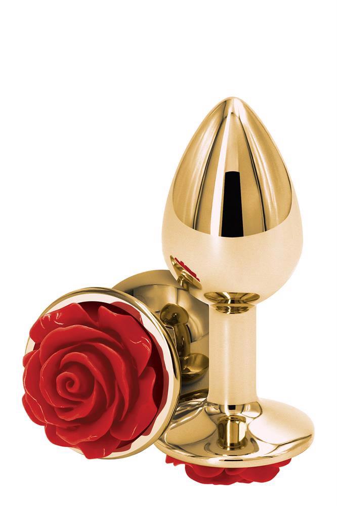 Plug anal NS Novelties Rose din aluminiu, mic, roșu