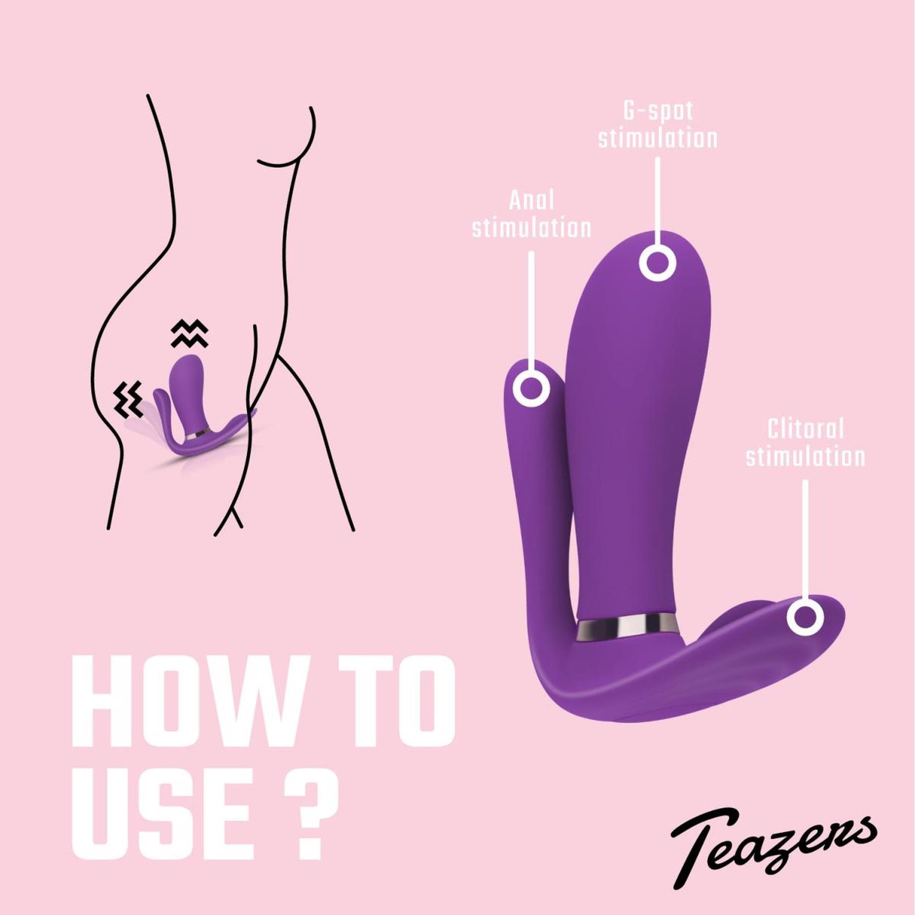 Vibrator Teazers Purple Pleaser pentru punctul G cu telecomandă