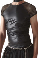 Tricou Regnes CRD007 wetlook negru cu plasă L