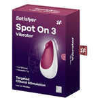 Vibrator Satisfyer Spot On cu 3 Berry, stimulator clitoridian USB din silicon