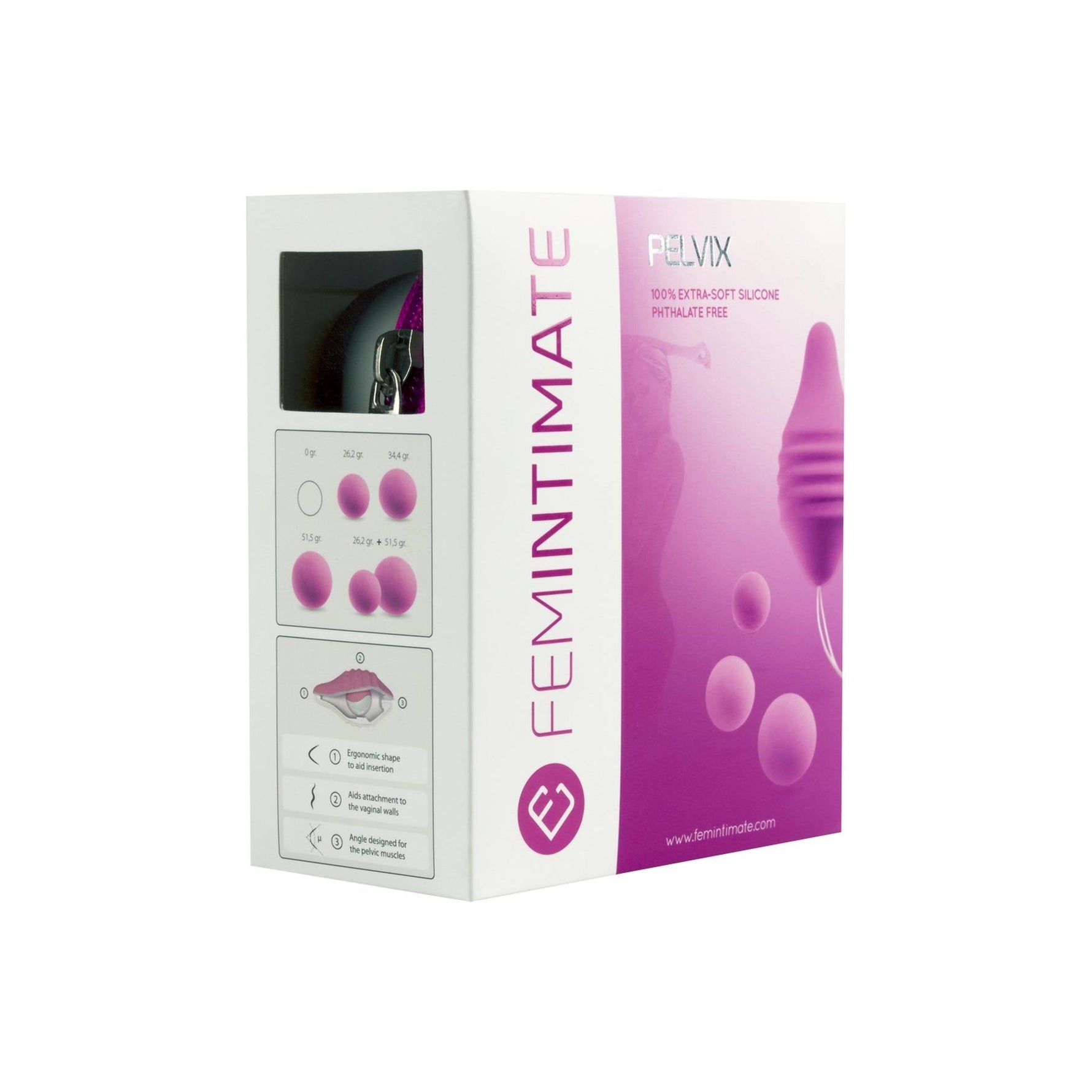 Bile de silicon Pelvix Femintimate roz 6 cm