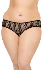 SoftLine 2472 Tanga din dantelă cu decupaj în formă de inimă, negru, XL