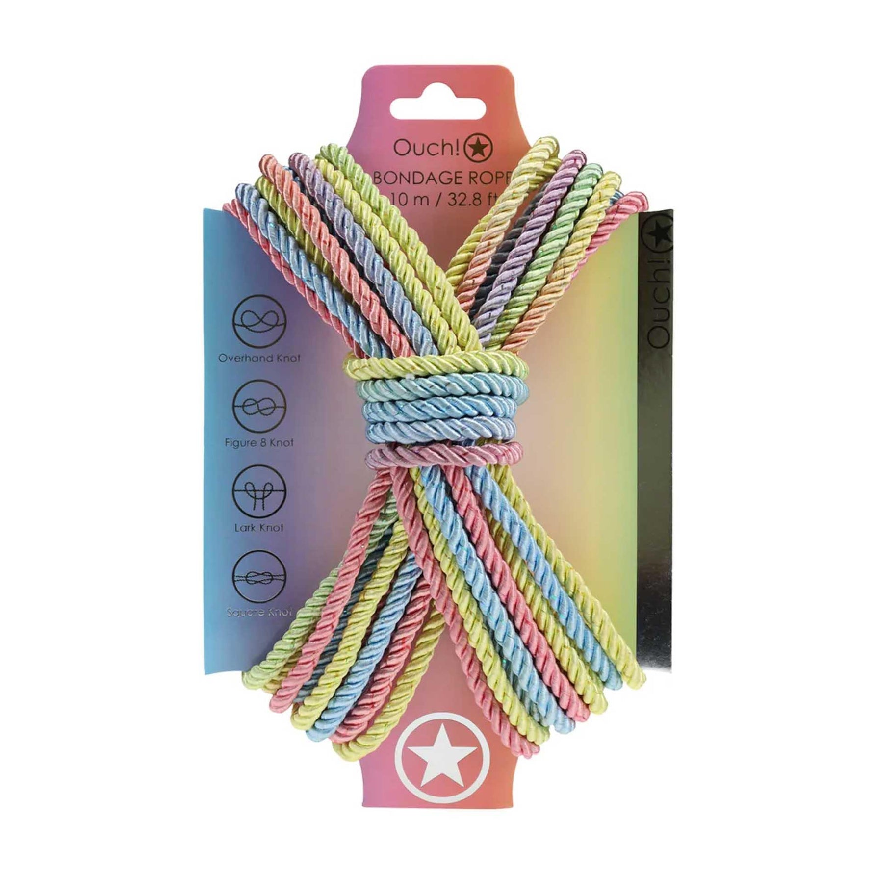 Frânghie de bondage din poliester Smooth Ouch 10m Pastel Multicolor