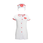 Costum strâmt alb pentru asistentă medicală SLine, mărime S/M