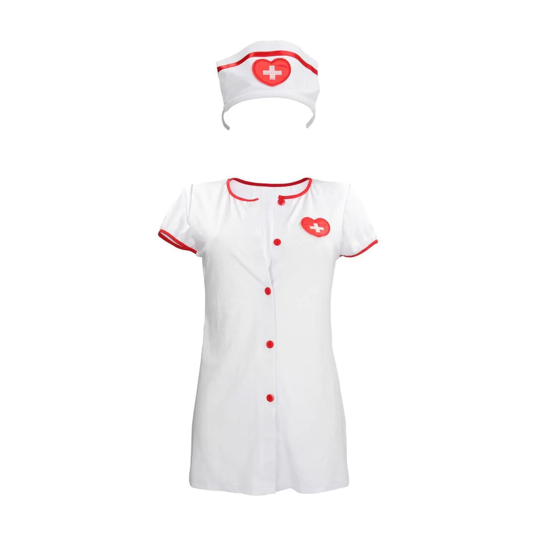 Costum strâmt alb pentru asistentă medicală SLine, mărime S/M