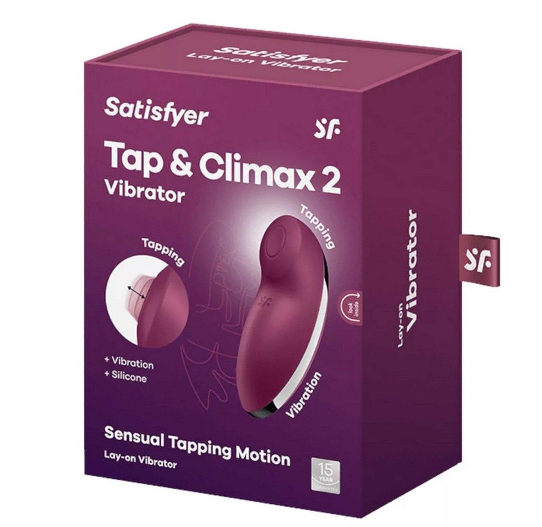 Stimulator clitoridian USB Satisfyer Tap Climax 2 Roșu