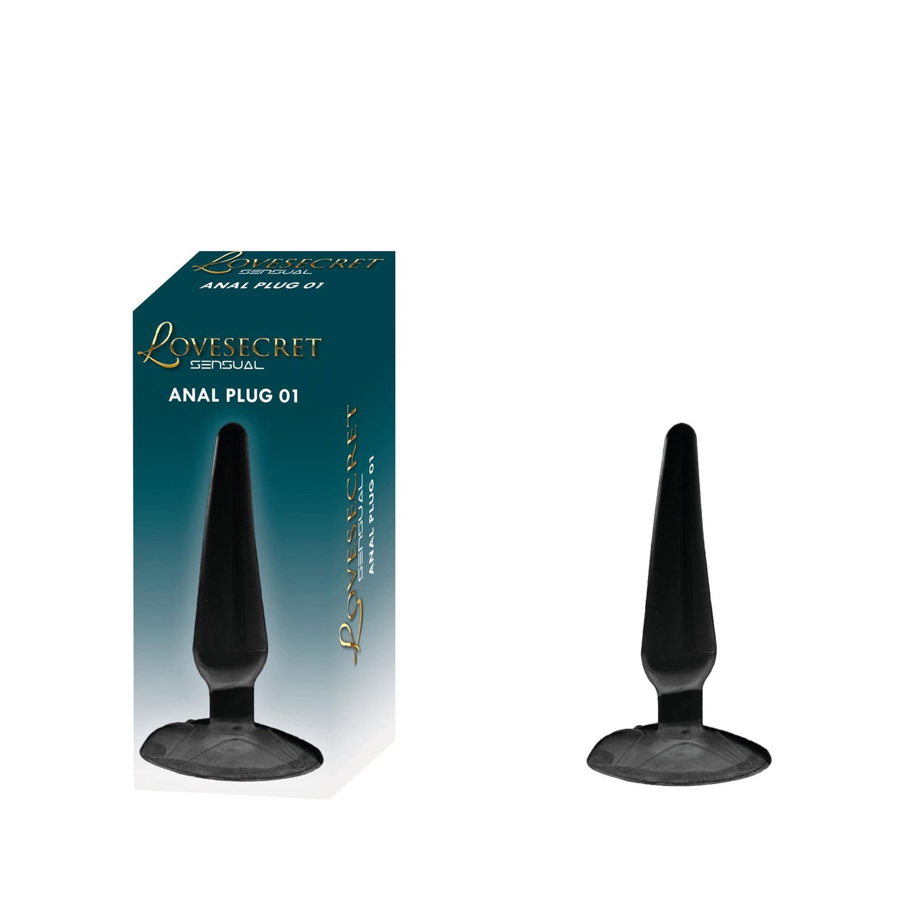 Plug anal cu ventuză Lovesecret, negru, 11 cm