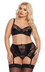 Set lenjerie erotică Joana SoftLine neagră 2XL