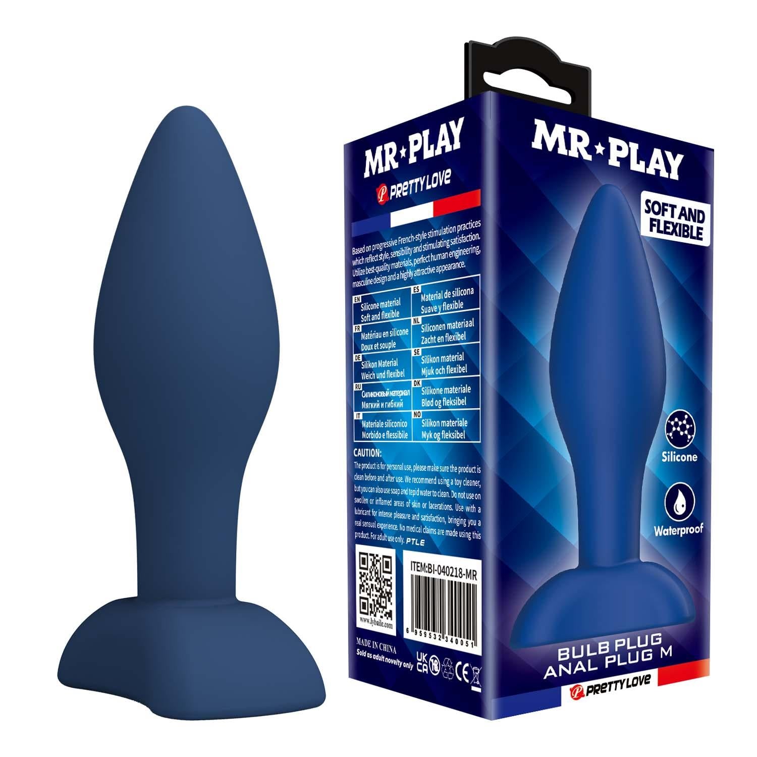 Dop anal din silicon Mr. Play Bulb M, impermeabil