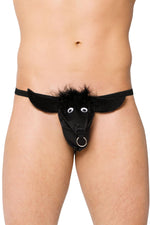 SoftLine 4437 tanga neagră din piele de taur S/L