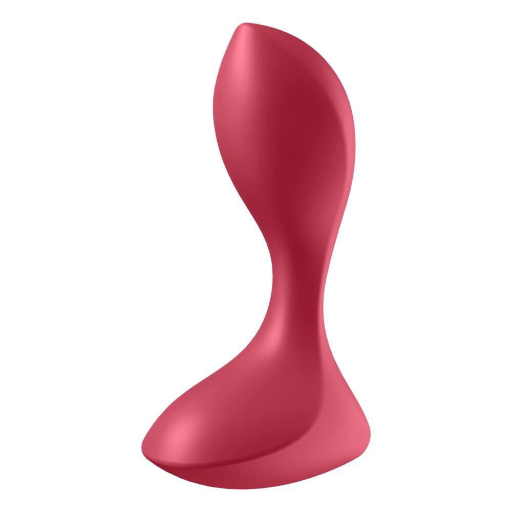 Vibrator anal Satisfyer Backdoor Lover, silicon roșu, USB, 11 cm