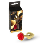 Bijuterii anale aurii cu trandafir roșu MyLove Toys 7 cm
