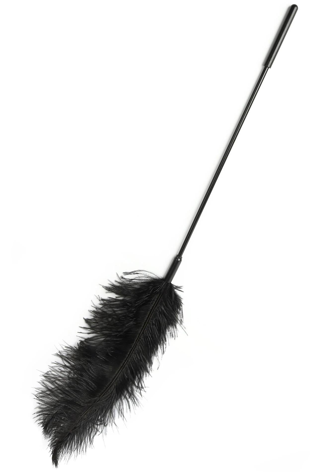Jucărie Hidden Desire cu două pene, neagră, 68 cm