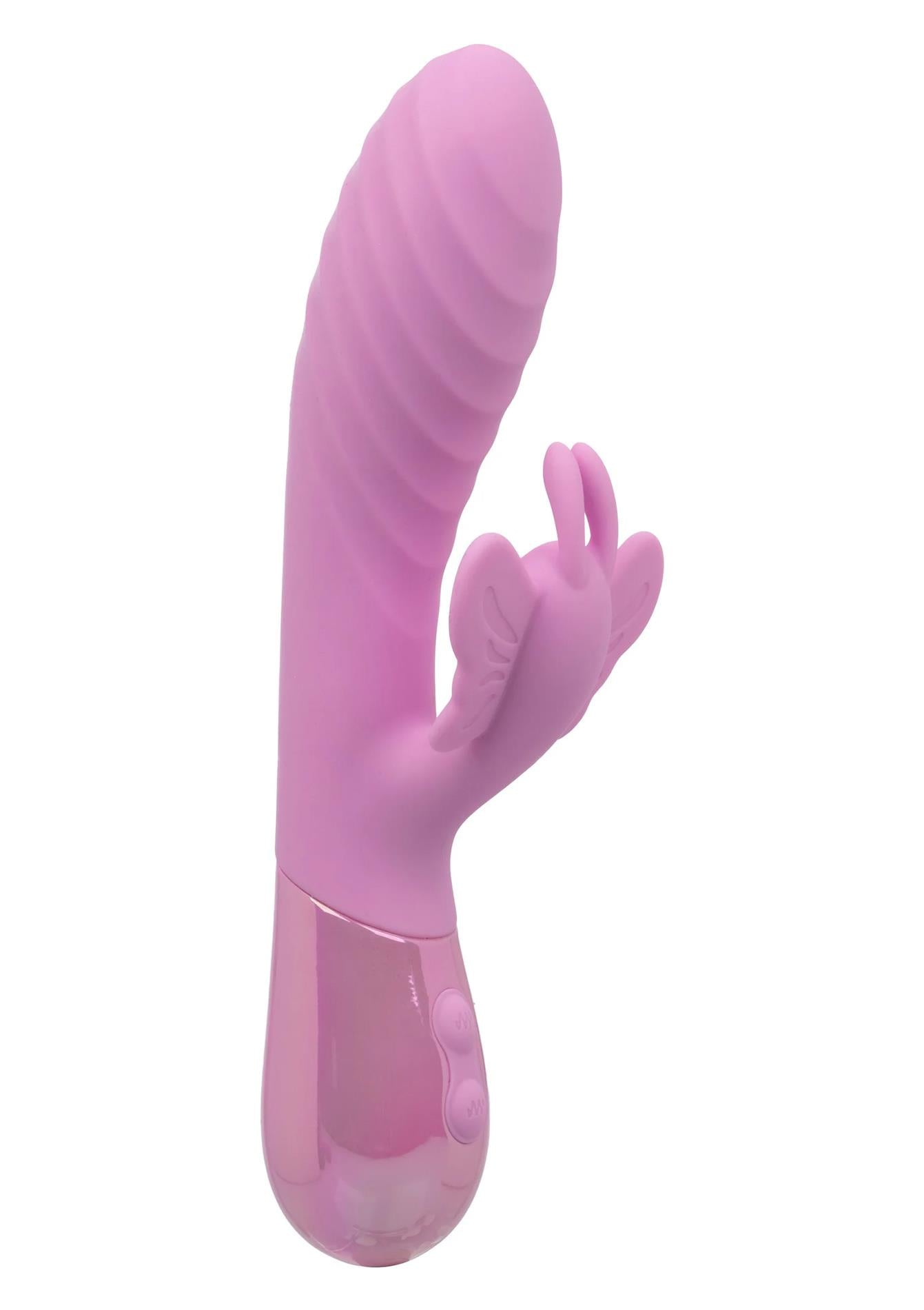 Vibrator Calexotics Aura Dual Flutter Bunny roz USB 11.5cm