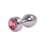 Plug anal argintiu cu diamant roz Fantasy 7,7 cm
