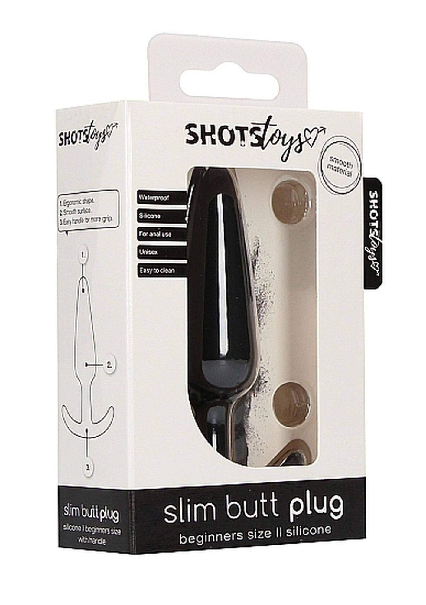 Dop anal subțire din silicon ShotsToys, negru