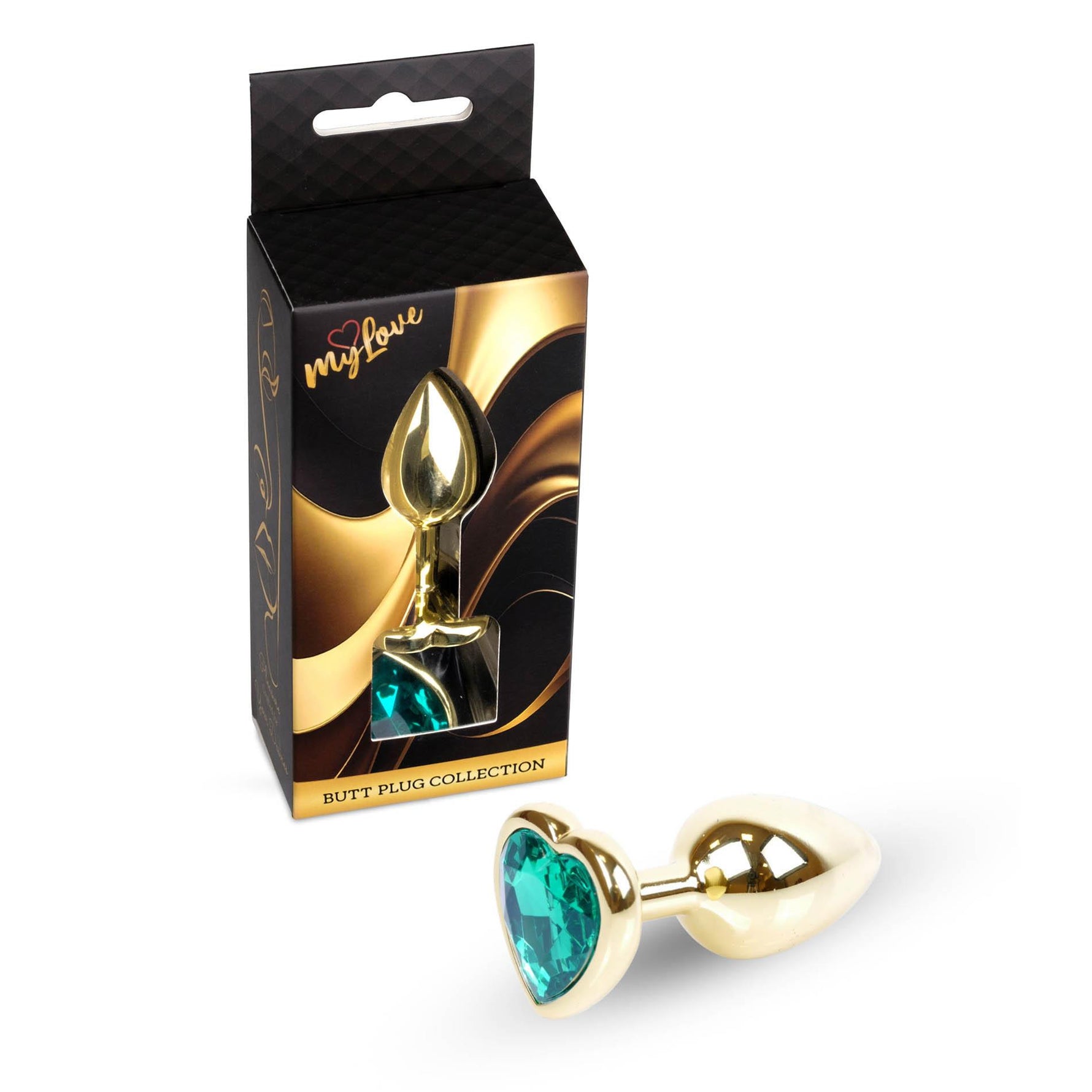 MyLove Toys - Jewellery Auriu Heart PLUG- Verde