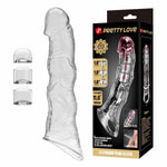 Prelungitor de penis Pretty Love cu module, transparent, 28 cm