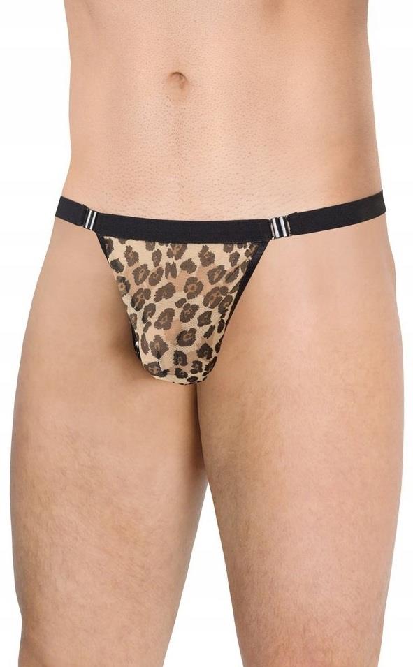 Tanga bărbătească cu imprimeu leopard SoftLine 4528 OneSize