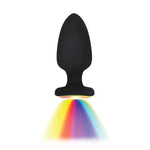 Plug anal vibrant din silicon cu LED, Fantasy, 10 cm, USB, cu telecomandă